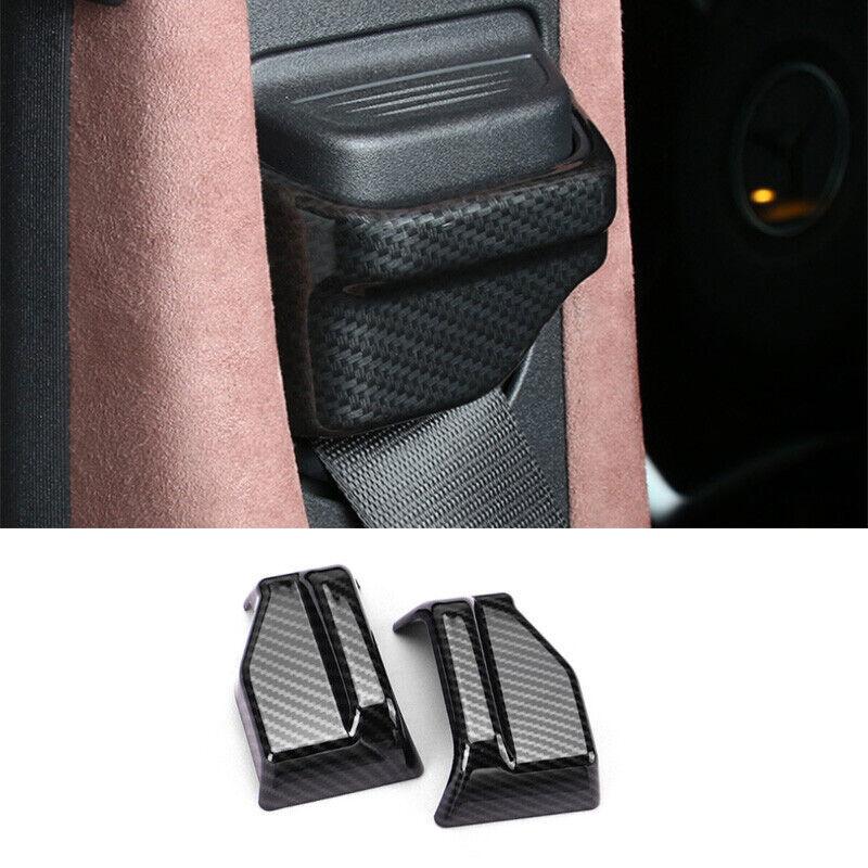 Fit For Mercedes-Benz GLC Carbon Fiber Seat Belt Adjustment Cover Trim 2016-