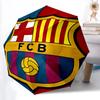 1 Stück Barcelona Fußball Automatischer Auf-/Zuklappbarer Tragbarer Regenschirm mit 8-Speichen-Struktur für Damen/Herren, Ganzjahresgebrauch a0901123