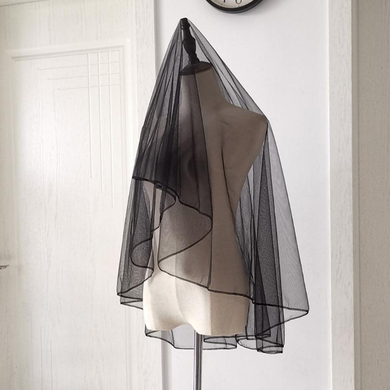 Mesh Veil Headpiece Black Tulle Veil Headwear for Halloween Party Carnival Vintage Cosplay Headpiece Party Supplies