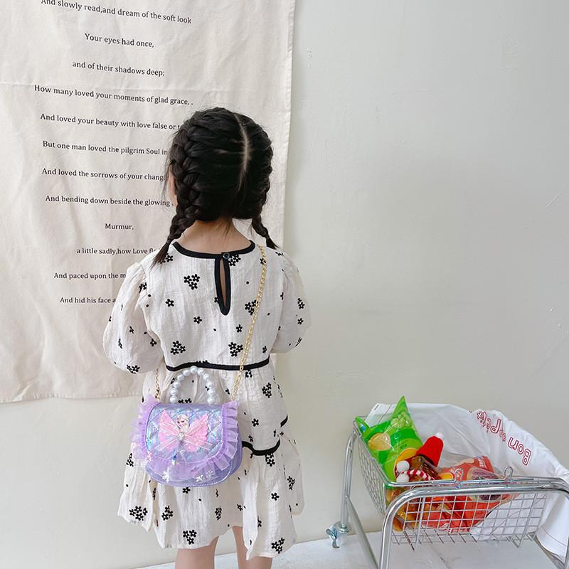 Adorable Mini Princess Shoulder Bag For Kids With Chic Pearl Design And Magnetic Closure