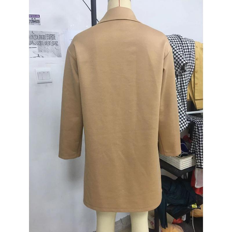 Women's Jacket Autumn Medium-length Cardigan Double-breasted Knitted Blazer