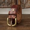 Cintura da Uomo in Pelle con Motivi Dipinti a Mano, Fibbia ad Ardiglione in Vera Pelle, Elegante Cintura Coreana in Pelle di Mucca