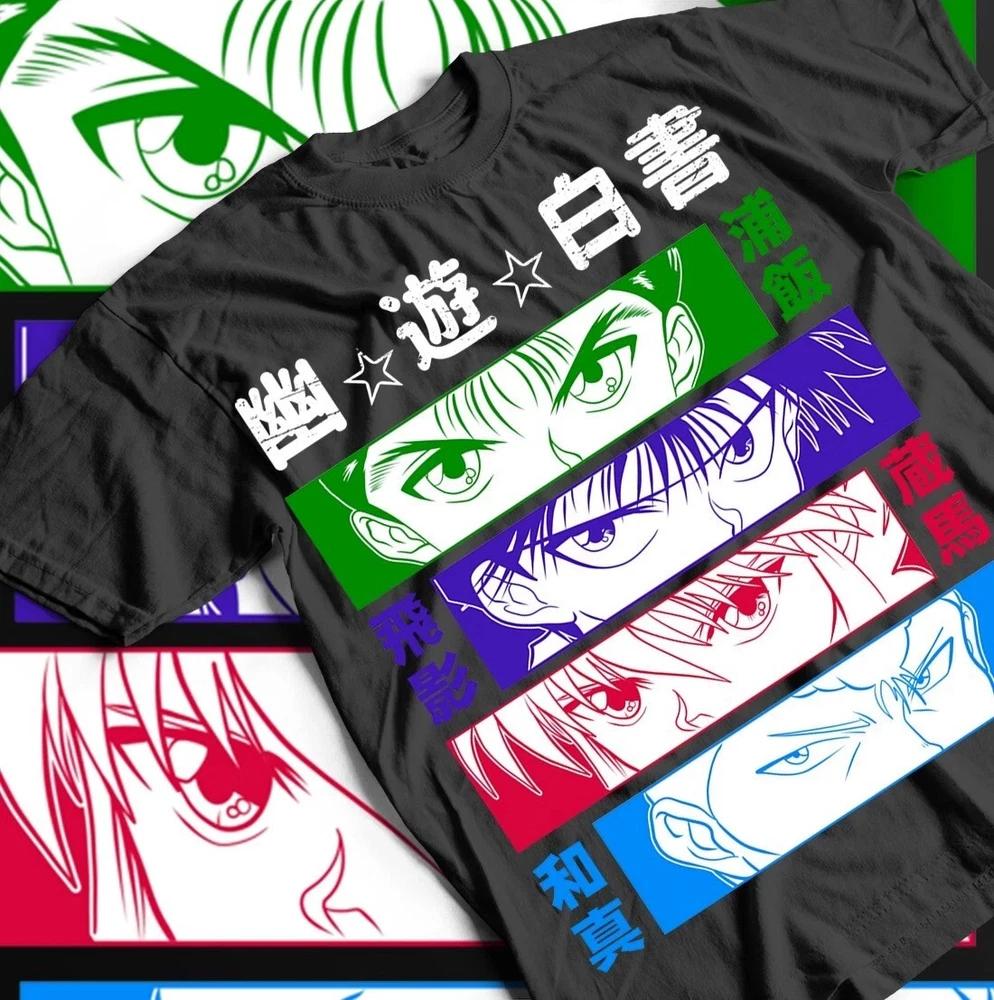 Anime Eyes Unisex Tee Yu Yuhakusho Design Unisexga Lover Shirt Black