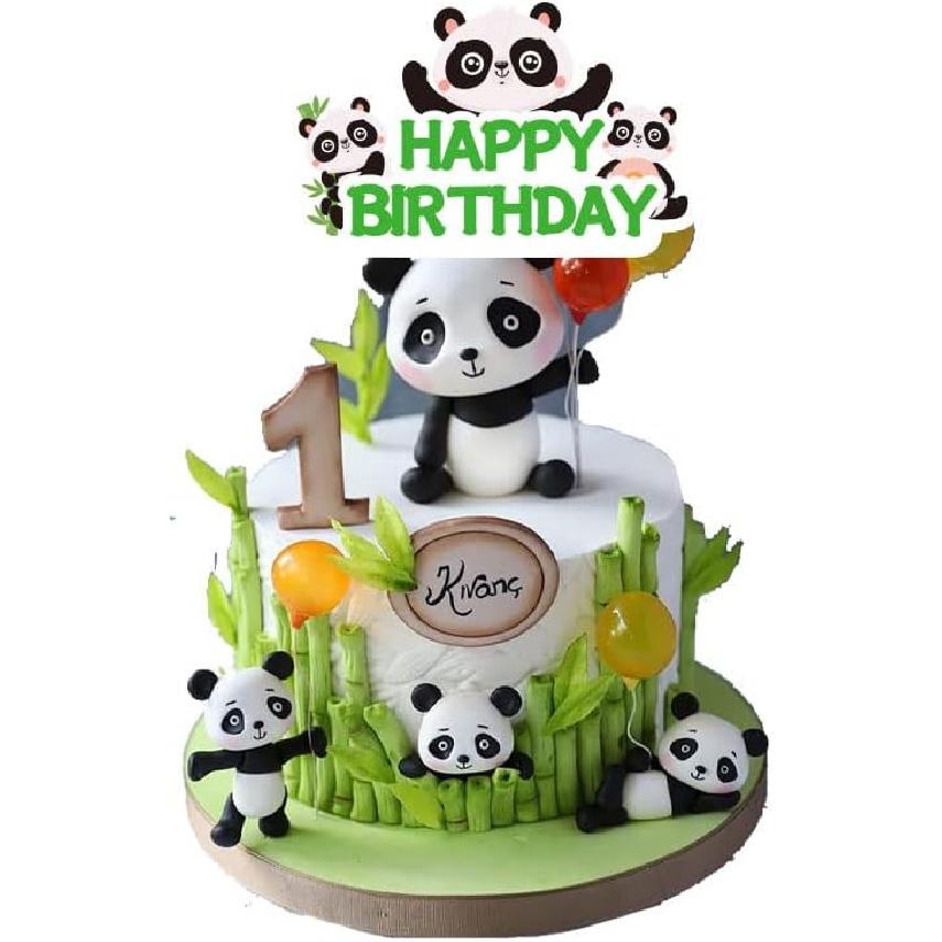Panda Birthday Party Supplies Happy Birthday Banner Balloons Cake Decorations Panda-Themed Party Decorations