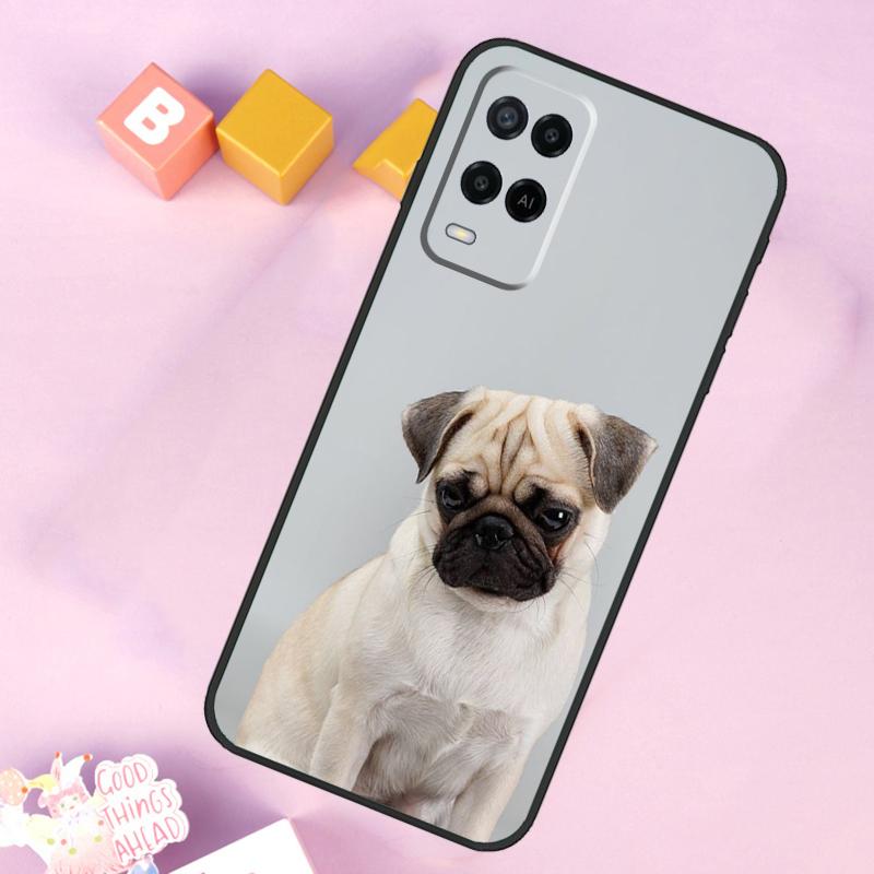 Cute Pug Dog Case For Oppo A6 A5 Pro A15 A16 A76 A96 A17 A57 A98 A58 A78 A18 A38 A54 A74 A94 A40 A60 A80
