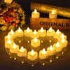 24Pcs Flameless Led Candle For Home Christmas Party Wedding Decoration Heart-shaped Electronic Battery-Power Tealight Candles