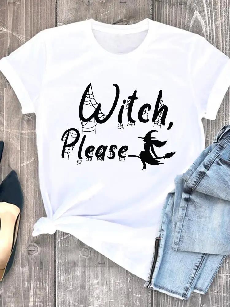 Witch Style Cute 90s Fall Autumn Style Halloween Thanksgiving Tees Ladies Clothing Clothes T Women Graphic Print Tshirts