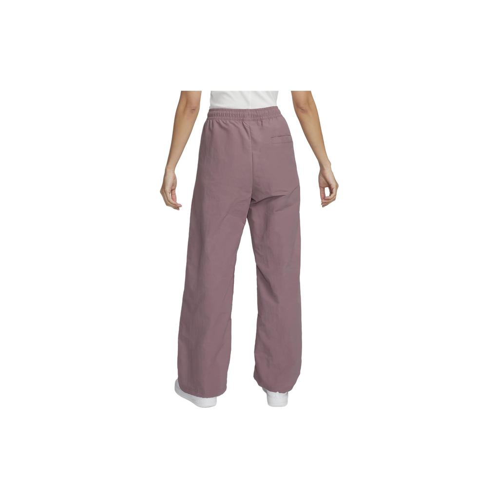 Nike Solid Color Lace-Up Mid-Rise Open Hem Design Casual Pants Women bottoms Smoky-Purple Red FQ3589-208