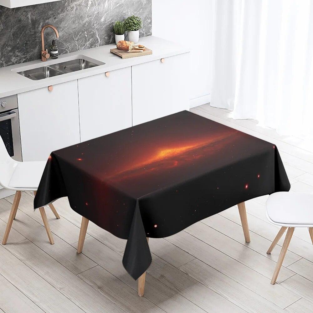 Milky Way Starry Sky Tablecloth  Aurora Scene  Party Restaurant Decoration Antifouling Waterproof Table