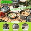 Minezaki 15-Piece Aluminum Cookware Set [2025 New Model Camping Gear] Lightweight Camping Cookware Set - Outdoor Pot, Frying Pan, Kettle - Compact and