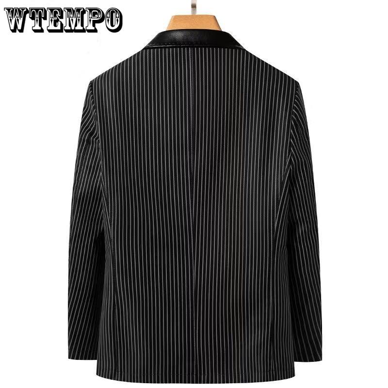 Genuine Leather Leather Jacket Men's Jackets In Young Men's Business Casual Leather Suit Striped High-grade Fall Leather Jacket