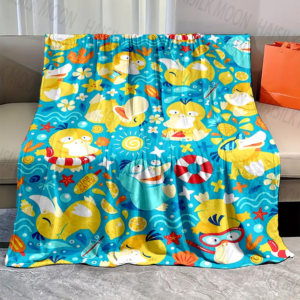 1PC Cartoon Pokémon Characters Print Blanket Fluffy Plush Sofa Bed Blanket for Kids Adults Travel Camping Supplies Car for Gifts