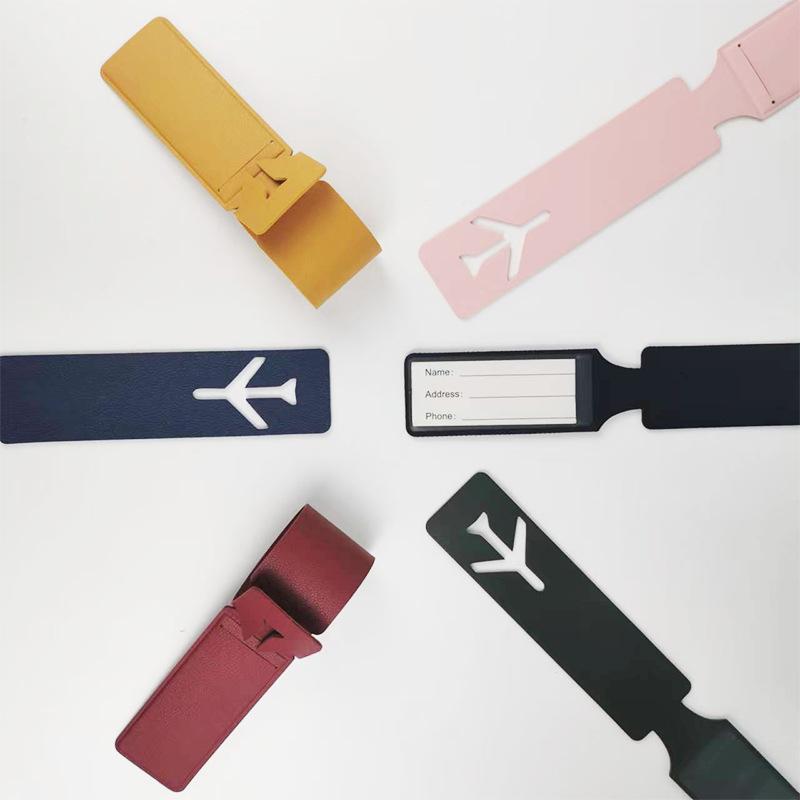Fashion PU Luggage Tags Women Men Cute Luggage Tag Suitcase Tags Name ID Address Lable Bag Tags for Luggage Travel Accessories