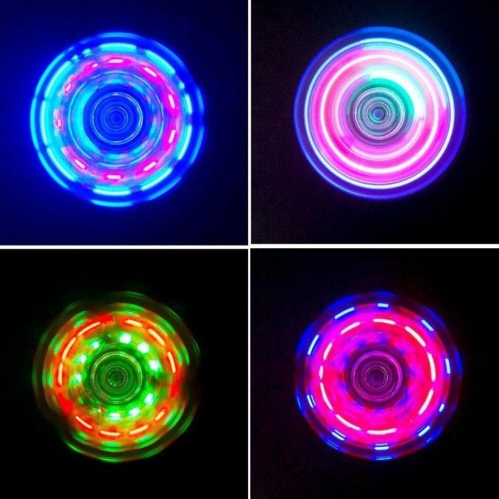 LED Licht Leuchtendes Fingerspitz-Gyroskop Kristall Elektrisches Fingerspitz-Spielzeug Leuchtender Handspinner Büro