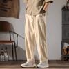 Apenese Cotton Linen Pants Men Summer Straight Casual Ice Silk Sweatpants Male Wide Leg Oversize Linen Trousers
