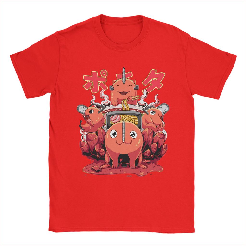 Men's Demon Ramen T-Shirts  Manga Denji Power Reze Cotton Clothes Beach Short-Sleeved T-Shirt O Neck Tshirt Plus Size 5XL 6XL