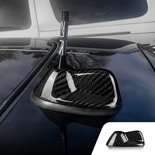 AIRSPEED Shark Fin Antenna Cover for Mini Cooper R55/R56, Waterproof Protective Layer, Carbon Fiber Look Car Decoration (Black)