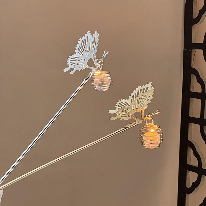 

Ancient Style Luminous Tassel Hairpin with Butterfly Design for Women