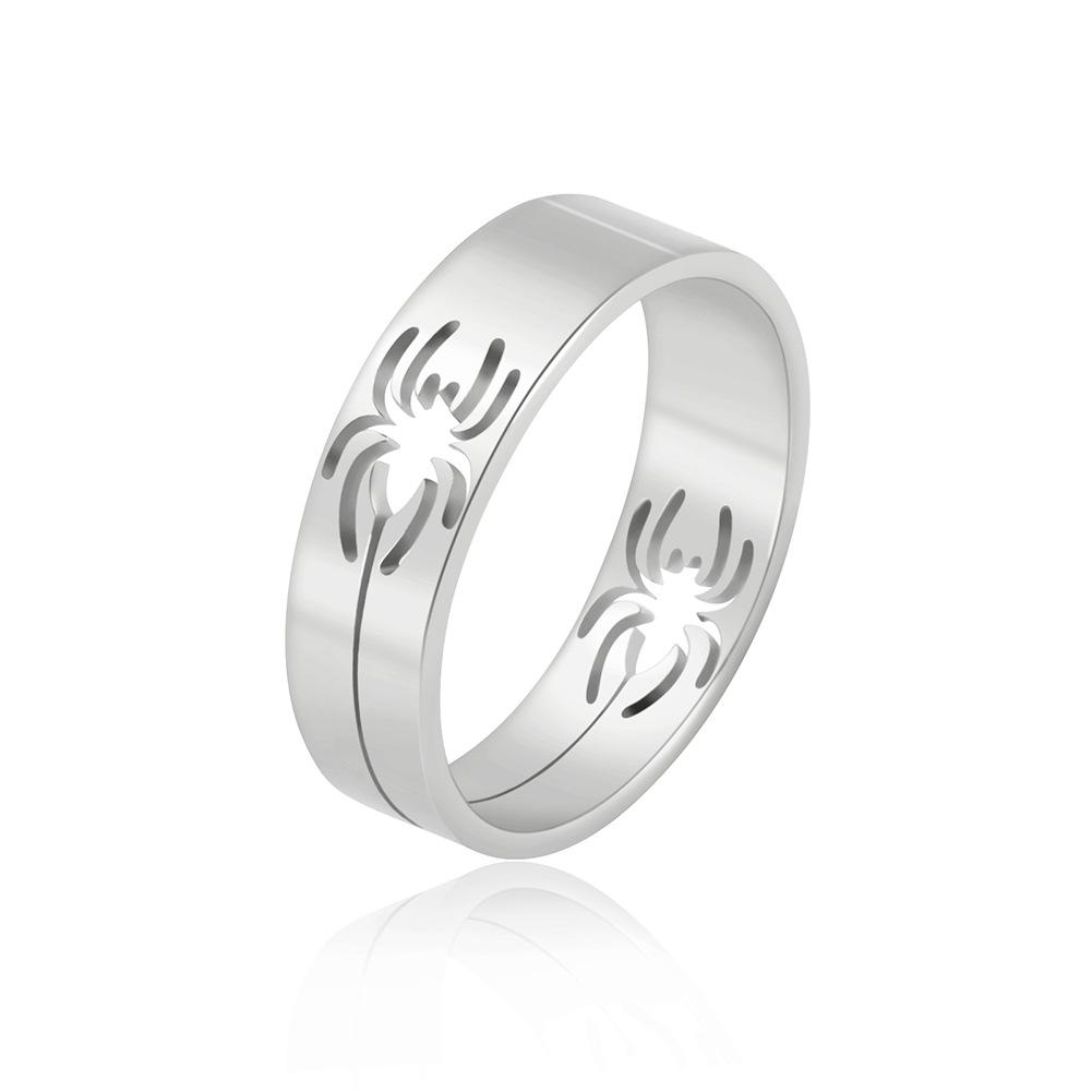 Hollow Spider Design Titanium Steel Ring Unisex Stylish Versatile Accessory no. 8