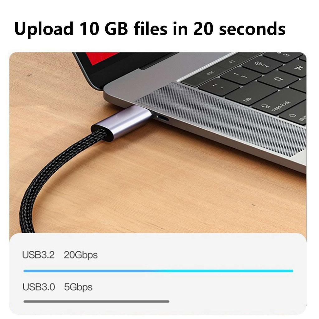 Type C Extension Cable USB3.2 100W 20Gbps 8k 60hz Male To Male Type C Adapter for Learning