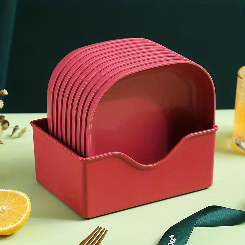 10 Plastic Plates Reusable Fruit Plates Washable Dessert Plates Multifunctional Snack Plates With Base