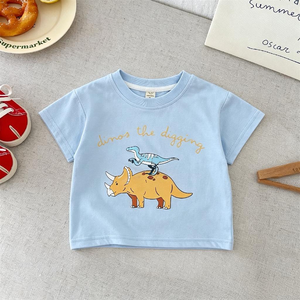 Dinosaur T-shirt For Kids Clothing Summer Short Sleeve Tops Loose Casual Printed Boys Girls Tshirts Children's Wear T Shirts