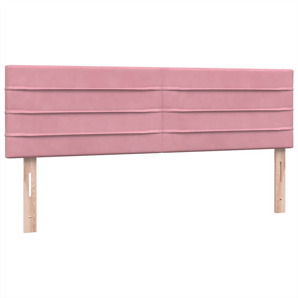 Pink Box Spring Bed with Mattress 140 x 220 cm Velvet