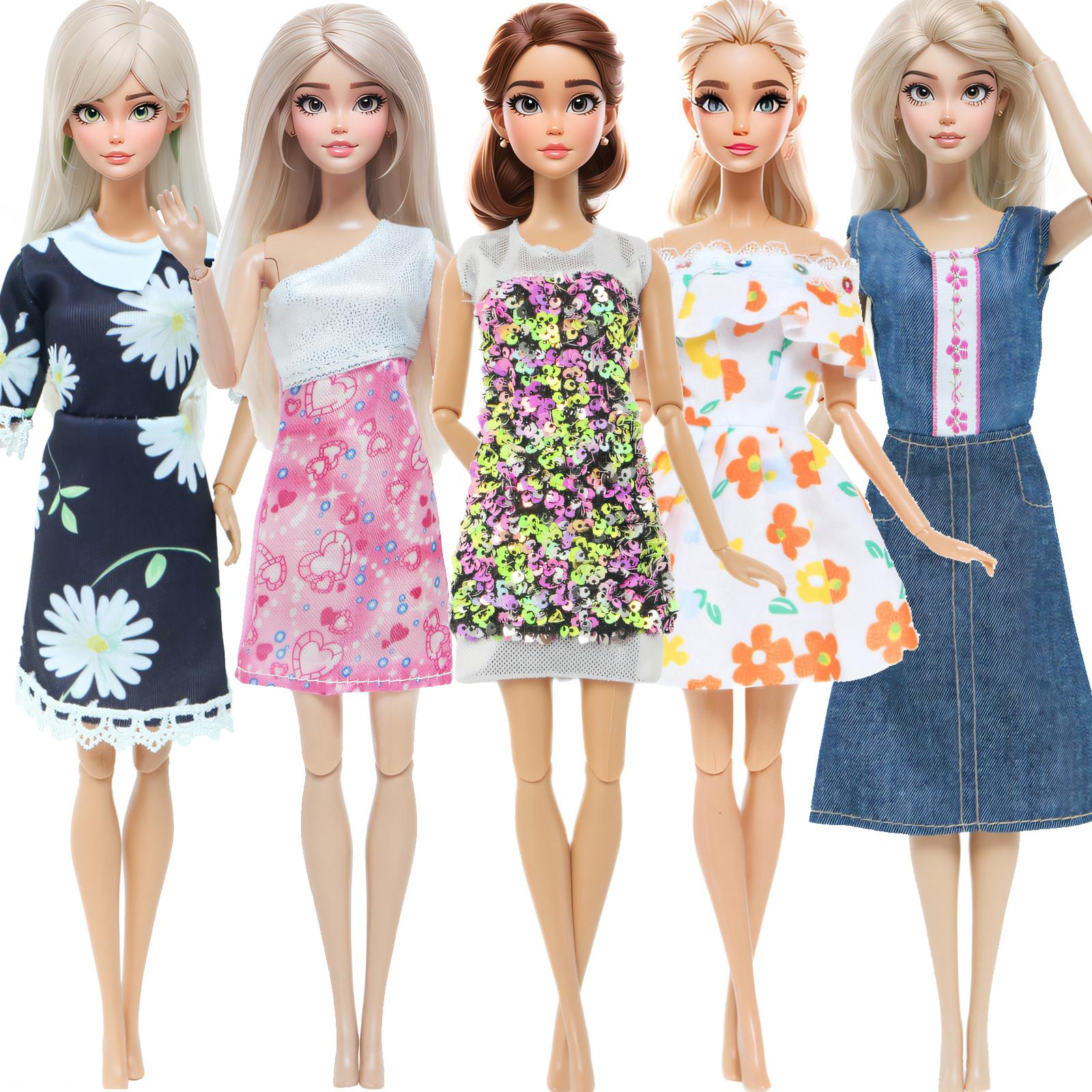 

5 нарядов для кукол Lady Платья Блузки Брюки Праздничная одежда для куклы Барби Одежда Детский подарочный набор Игрушки (НЕТ КУКЛ)