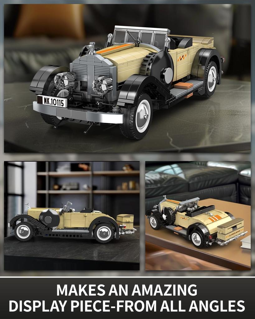 Mould King 10115 Classic Car Building Blocks MOC Retro Car Model Building Blocks a perfect gift for children and adult collectors ages 8 and up static