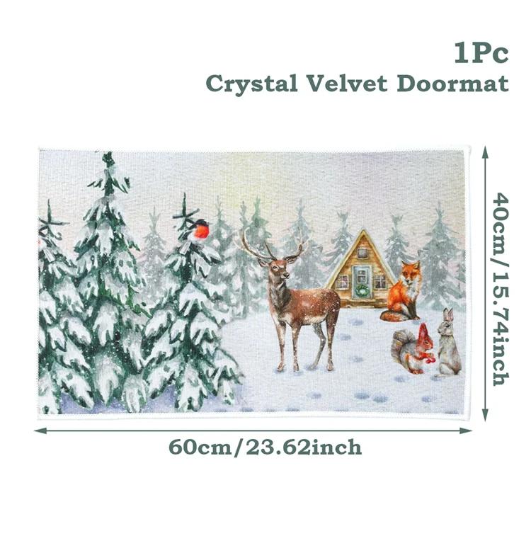 New Christmas-Themed Doormat Indoor/Outdoor Entryway Mat Bathroom & Foyer Rug Durable, Easy-To-Clean Holiday Home Decor