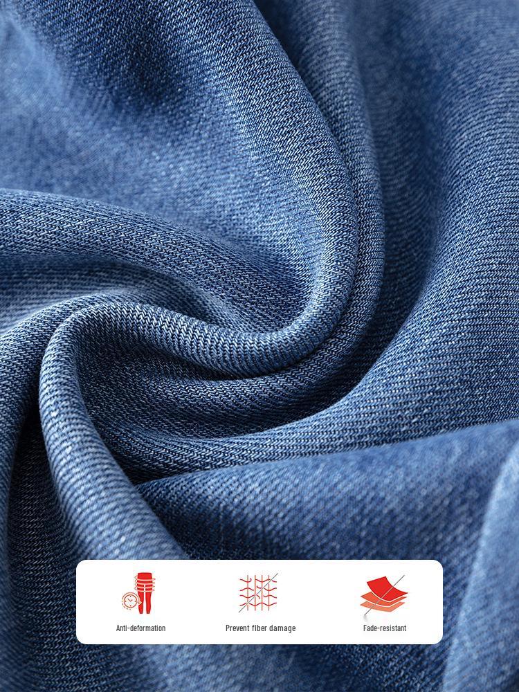 Summer Ultra-Thin Tencel Lyocell Wide-Leg Jeans, Super Soft Loose Straight-Leg Floor-Length Pants