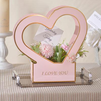 1Pc Cesta de flores portátil Caixa de embrulho de flores de rosas Sacola de presente para casamento Aniversário Natal Festa Buquê de flores Decoração Suprimentos