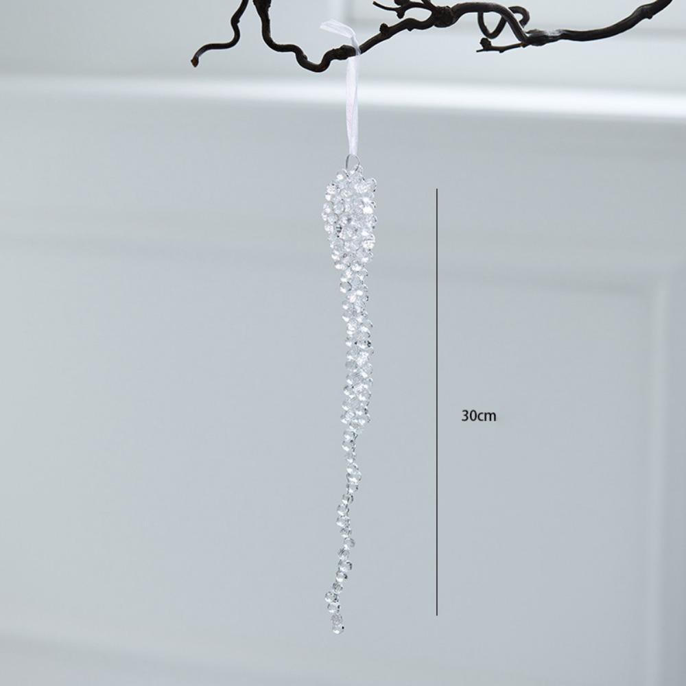 Transparent Christmas Hanging Pendants Snow Beads Star Xmas Tree Embellishment  Christmas