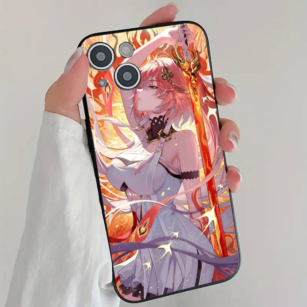 Anime Game W-Wuthering W-Waves Phone Case Cool Black Silicone Soft For IPhone 16 15 14 13 12 11 X XR Plus Pro Max Plus