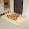 Anime C-capybara Floor Mat Flannel Door Mat Non-Slip Absorbent Washable Indoor Home Rug