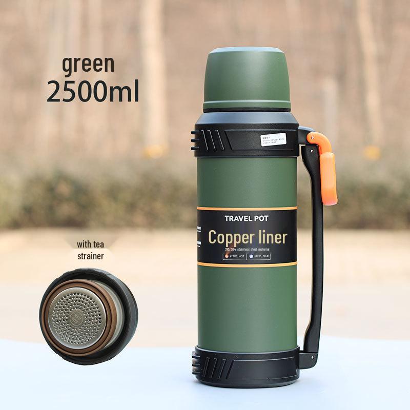 316 Stainless Steel Outdoor Thermos with Tea Separator and Infuser, 2500ml Large Capacity Kettle