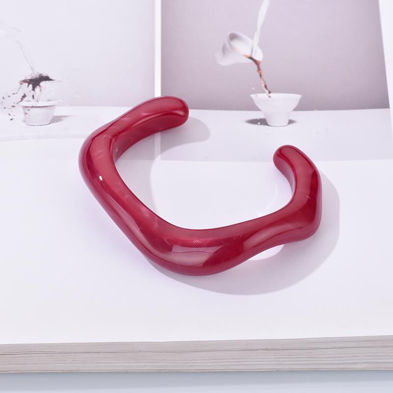Punk Irregular Acrylic Opening Bracelets for Women Fashion Unique Resin Chunky Cuff Bangle Female Party Daily Jewelry