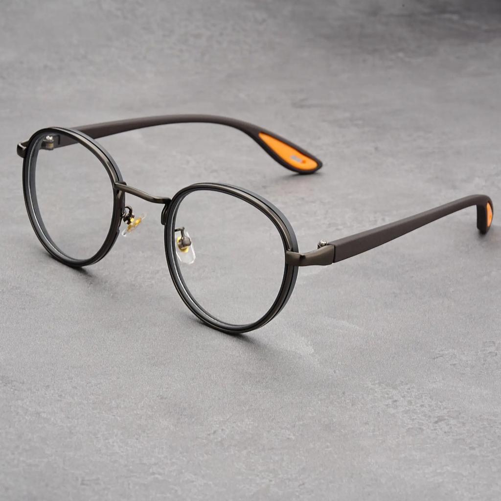 New Retro Casual Gold Rimmed Round Sunglasses Men Fashion Personalized Hip-hop Street Photography Concave Shaped Sunglasses