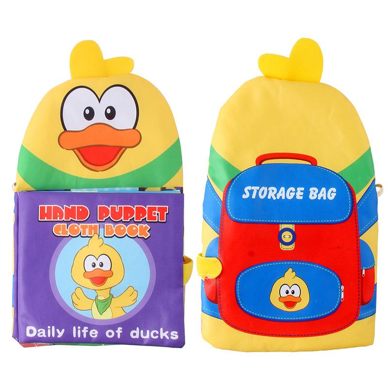 Baby Yellow Duck Story Palm Cloth Book Children Can'T Tear Sound Paper Animal Early Education Cloth Book Toy