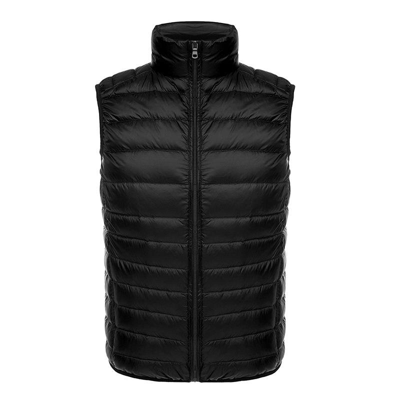 2023 Autumn/Winter Men's Plus Size Lightweight Slim Fit Down Vest with Stand Collar