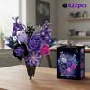 Doe-het-zelf Bouwstenen Paarse Rozen Boeket Model Creatieve Huisdecoratie Romantisch Cadeau Meisje Valentijnsdag Speciale Gelegenheid Cadeau