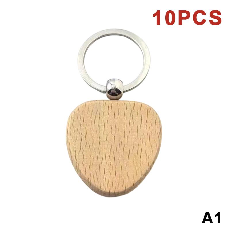 10/20/50Pcs Various Shape Blanks Wood Keychains Suitable For Laser Engraving Gift Diy Tag Laser Keychain Making Name Logo Gift