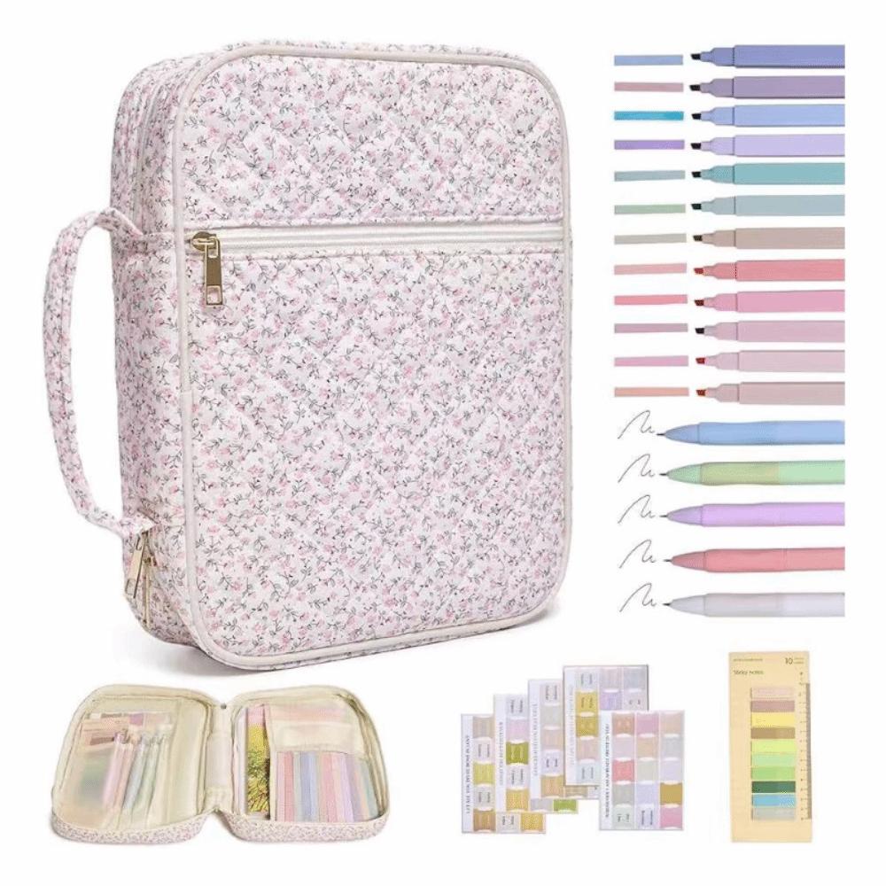 Zipper Pocket Bible Cover Bag Floral Design Storage Bags New Bible Cover Case  Prayer