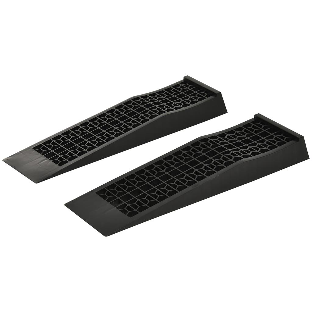 2 Pcs Car Ramps 3 Ton Low Entrance Plastic Curb Ramps With Anti Slip Surface Car Lift For Garage Workshop Cars Suvs Small Vans