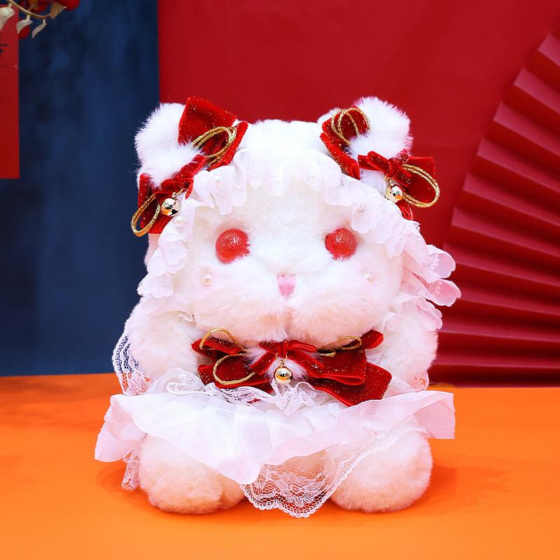 Adorable Lolita Bunny Plush Toy Soft Short Fur Doll Perfect For Girls Birthday Gift