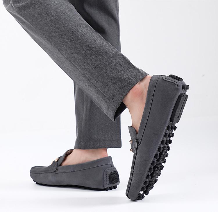 Men's K1006 Moccasins Loafers – Spring/Summer Suede Slip-On, Low-Top, Flat Bottom, Large Size Casual Driving Shoes.