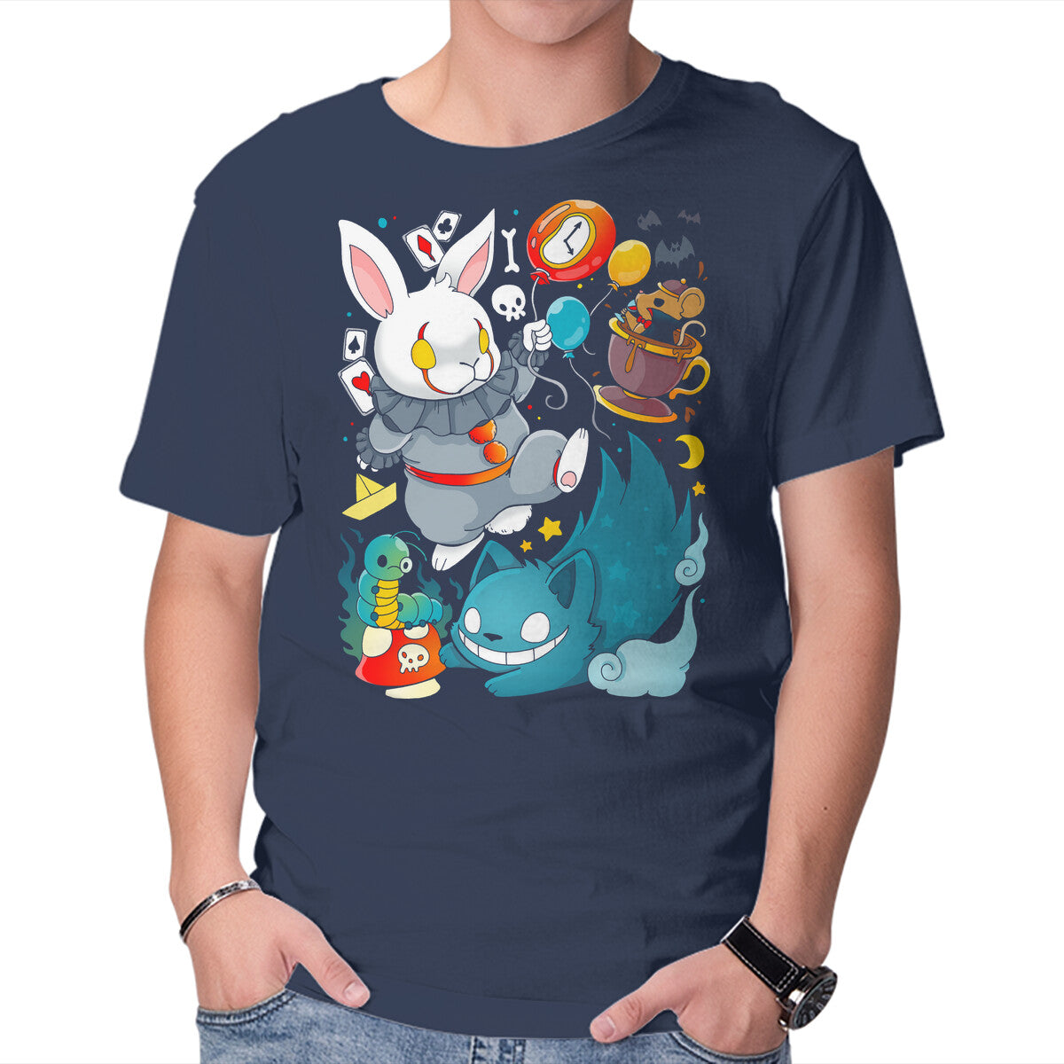 Unisex Crew Neck T-Shirt Horror Wonder Graphic Short Sleeve Casual Tee XXXL