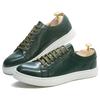Fashion Men's Fashion Casual Shoes Patent Leather Lace-Up Derby Sneakers Green/Black Breathable Comfortable Spring Autumn New