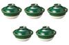 Set of 5 Green Kochi Earthenware Pots X Arita Ware Earthenware Pots by Setomonohonpo No. 4.3 [13.5 3cm]