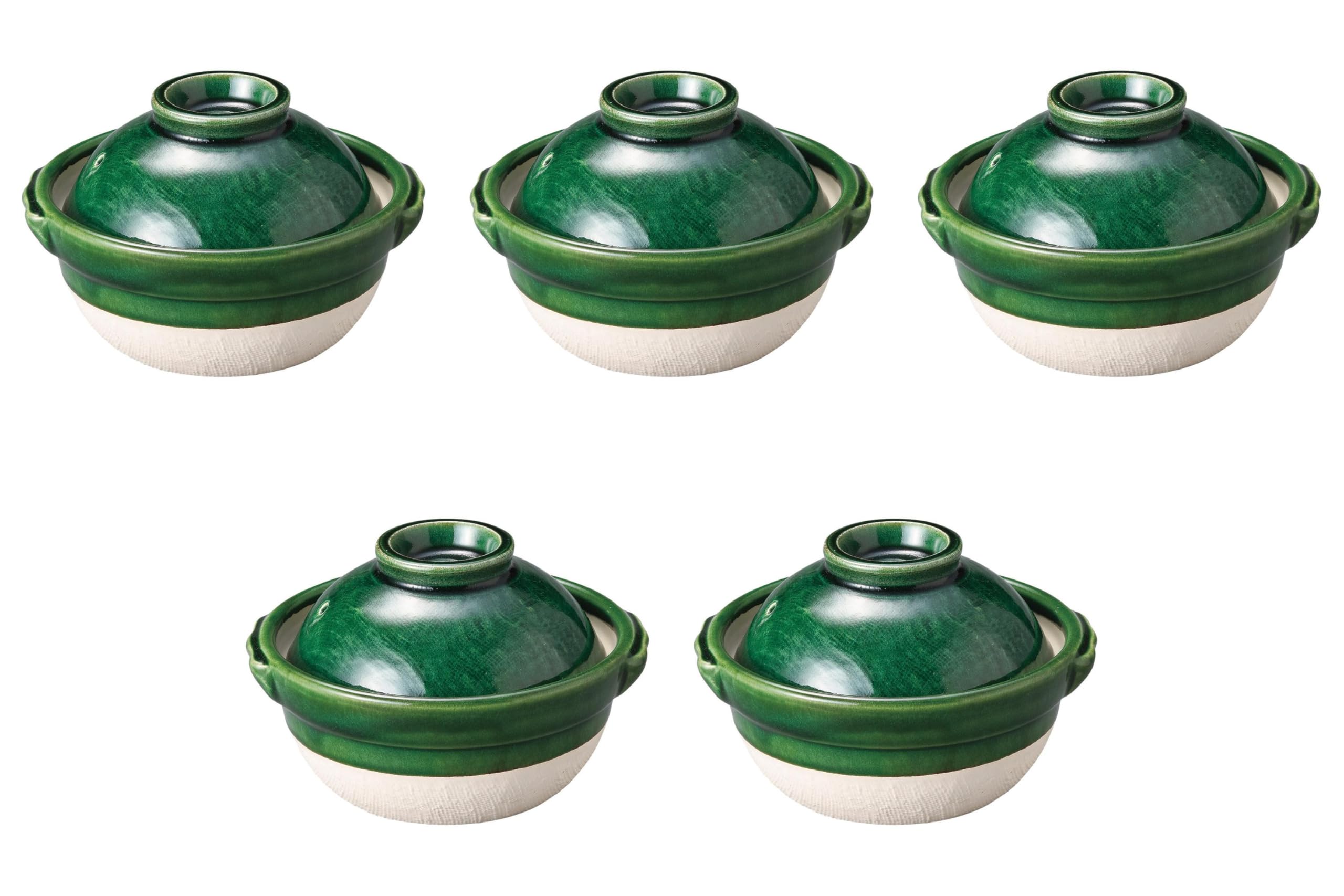 

Set of 5 Green Kochi Earthenware Pots x Arita Ware Earthenware Pots by Setomonohonpo No. 4.3 [13.5 3cm] зелений